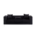 thumbnail image 4 of Contemporary Home Living 7' Charcoal Black Solid Velvet Modern Style Sofa, 4 of 4