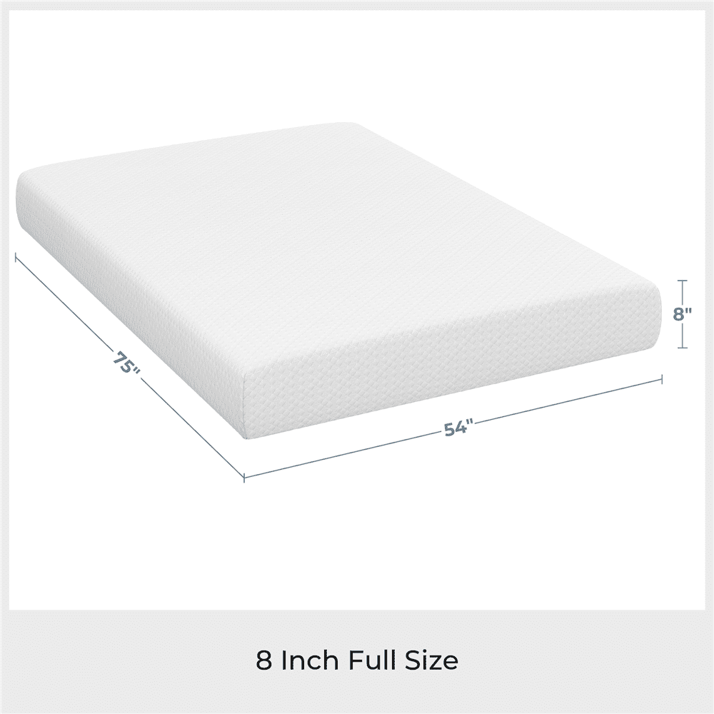 Yaheetech 8" Full Size Cooling Gel Memory Foam Mattress Medium Firm with Green Tea Scent