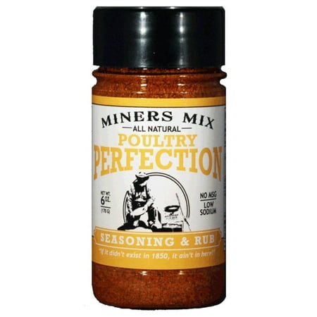 Miners Mix Poultry Perfection Seasoning Rub for Oven Roasted, Smoked or Grilled Turkey, Goose, Duck, Chicken, or Game. All Natural, No MSG, Low Salt, No Preservatives. single (Best Roast Chicken Rub)