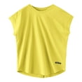 thumbnail image 2 of Aobny Yellow Women T-Shirt Loose Cap Sleeve T-Shirt Short Sleeve Crew Neck Cute Womens Tops,XL, 2 of 5