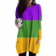 thumbnail image 4 of SOOMLON Mardi Gras Tee Shirts for Women Carnival Tops Tuesday Party Long Sleeve Shirts Funny Color Block Print Outfits Plus Size Crew Neck Tshirts New Orleans Festival Tees 2025 Purple XL, 4 of 6