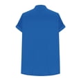thumbnail image 5 of Ayolanni Casual Shirts for Women Dressy Short Sleeve V-Neck Printed Office Blouse Button Down Rolled Tunic Fitted Shirts Summer Tops for Women Blue XXL, 5 of 5