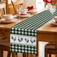thumbnail image 5 of Table Runner - 36 Inch Long, Farmhouse Green Plaid Kitchen Dining Table Runner Dresser Scarves, Vintage Country Cock Checkered Farmhouse Decor for Coffee Tables Wedding Party Banquet, 5 of 8