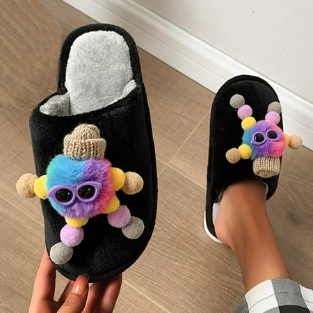 

MRULIC slippers for women Color Women s Fashion Slippers Casual Breathable Outdoor Shoes womens slippers house slippers for women Black + US:9.5