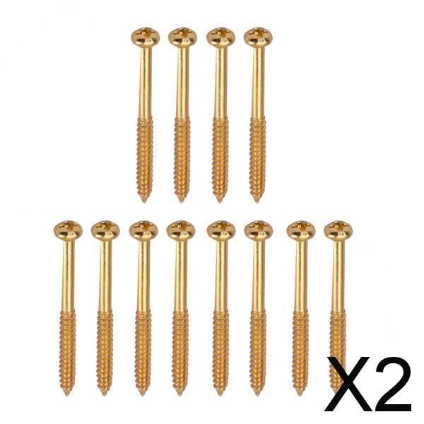 Tornillos de montaje Baoblaze para pastilla de bajo 12 piezas Dorado