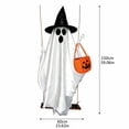 thumbnail image 2 of Hanging Swinging Ghost Halloween Decor - Outdoor Halloween Decorations with Ghost on A Swing for Outside Garden Yard Porch Tree, Large Spooky Cute Ghosts with String Lights for Indoor Party, 2 of 6