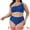 Navy Blue, variant on Plus Size Women's Bikini Two Piece One Shoulder Swimsuit 3X Black