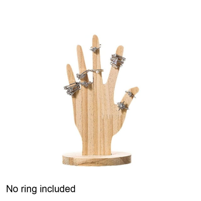 Hand Jewelry Stand Wooden Hand Form Jewelry Display Hand Jewelry Organizer&Ring Holder,Real Wooden Hand Form Jewelry Display Set,2 Way Wall Hanging or Standalone Mannequin Finger Hand Display