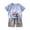 Sky Blue, variant on Wolcakyue Boys Outfit Sets 2 Piece- Short Sleeve Cotton Cute Kids Summer Clothes T Shirts and Shorts,Brown 7-8 Years