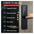 thumbnail image 3 of Door Lock, Biometric Finrprint Door Locks Smart Lock Tuya App Remote Unlocking Keyless Lock Digital Electronic Door Lock ,Easy to Install, 3 of 7