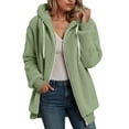 thumbnail image 2 of adviicd Women's Sherpa Fleece Hooded Jacket Zip Up Fuzzy Sweatshirts Fall Winter Warm Soft Cozy Clothes (Light Green, 4XL), 2 of 6