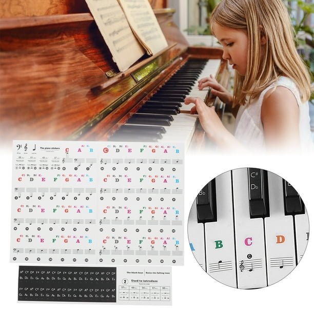 Autocollant transparent pour piano, 54/61/88 touches, sticker pour clavier  électronique, pour enfants et débutants, pratique