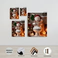 thumbnail image 3 of P&L Art Snowman Christmas Bathroom Canvas Wall Art, Festive Decor with Santa Hat & Newspaper, Framed Canvas Print, 3 of 3