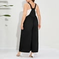 thumbnail image 4 of Women's Plus Size Loose Sleeveless Jumpsuits Adjustable Spaghetti Strap Stretchy Long Pant, 4 of 5