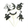 JETTINGBUY 6pcs Halloween Cake Toppers Ghost/Pumpkin/Bat Food Picks Halloween Party Decor