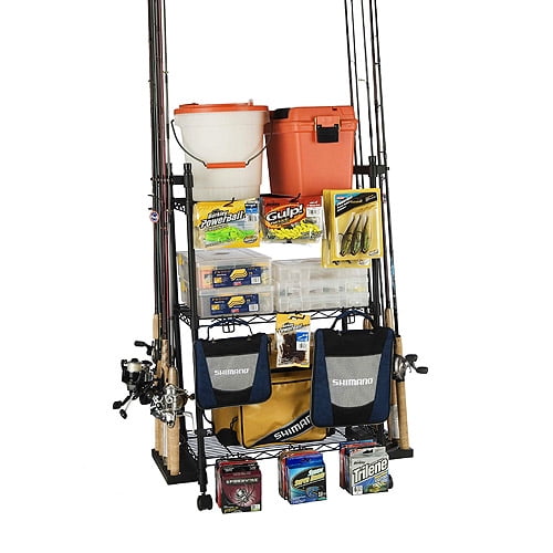 Organized Fishing Adjustable 3-Shelf Rolling Tackle Trolley for Fishing Tackle