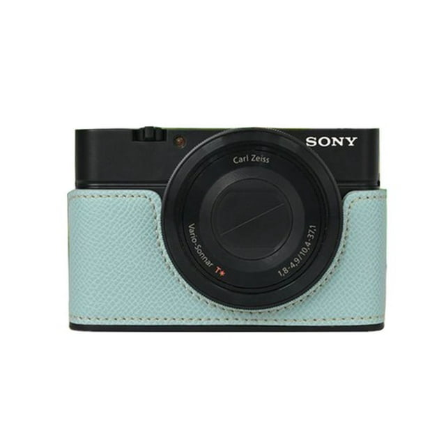 GadgetCom Étui Demi-Appareil Photo Compatible avec Sony RX100 VII 7 VI 6 V 5 IV 4, Étui de Protection en Cuir PU Antidérapant