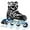 Silver, variant on Adjustable Flashing Inline Skates, All Wheels Light Up, Fun Illuminating Skates for Kids Men Adult Women and Boys