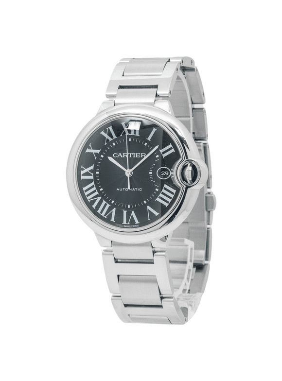 Pre-Owned Cartier Ballon Bleu W6920042 Stainless Steel 44MM Black Dial And Stainless Steel Bracelet