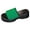 Green, variant on Rokment Womens Platform Dress Slides Sandals Beach Summer Trendy Casual Stretchy Square Open Toe Chunky Wedge High Heels Comfortable Walking Slip on Black Size 6