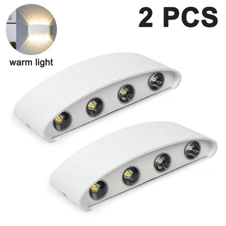

2pcs Modern Outdoor Waterproof Wall Lamp 8 Leds Hallway Porch Wall Sconce Up Down Wall Light Indoor Wall Mount Light Fixture Compatible With Hotels