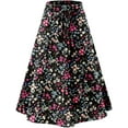 thumbnail image 3 of KISSMODA Womens Skirt Midi High Waist A-Line Casual Floral Print Trendy Bohemia Work Elegant with Pockets, 3 of 6