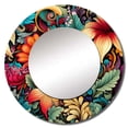 thumbnail image 2 of Designart "Jungle Tapestry I" Floral Rund Mirror For Wall Decor - Large Multicolor Round Print Mirror - Round Cottage Mirror - Wall Mounted Round Large Mirror - 23" x 23", 2 of 6
