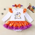 thumbnail image 2 of MEZZALL Baby Girls Halloween Outfits O-neck Long Sleeve Pumpkin Print Dress Sets With Headband Fall Winter Casual Party Wear For Toddler 1-12 Months Festival Clothes Classic / 3-6 Months, 2 of 4