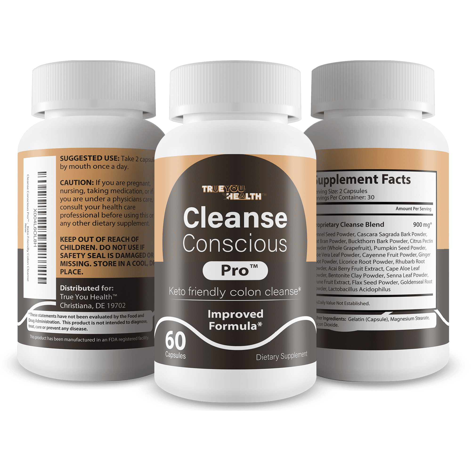 Cleanse Conscious Pro - Improved Formula - Our Best Keto Friendly Colon Cleanse Capsules - Keto Colon Detox Pills for Women & Men - Be Gut Health Cleanse Konscious Keto Activate Colon Cleanse Pills