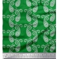 thumbnail image 1 of Soimoi Green polyester Crepe Fabric Floral & Paisley Printed Fabric 1 Yard 42 Inch Wide, 1 of 1