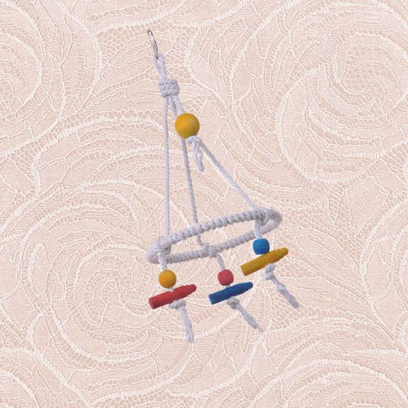 DINHEAROM Parrot Training Stand Parrot Hanging Stand Toy White 1Pcs