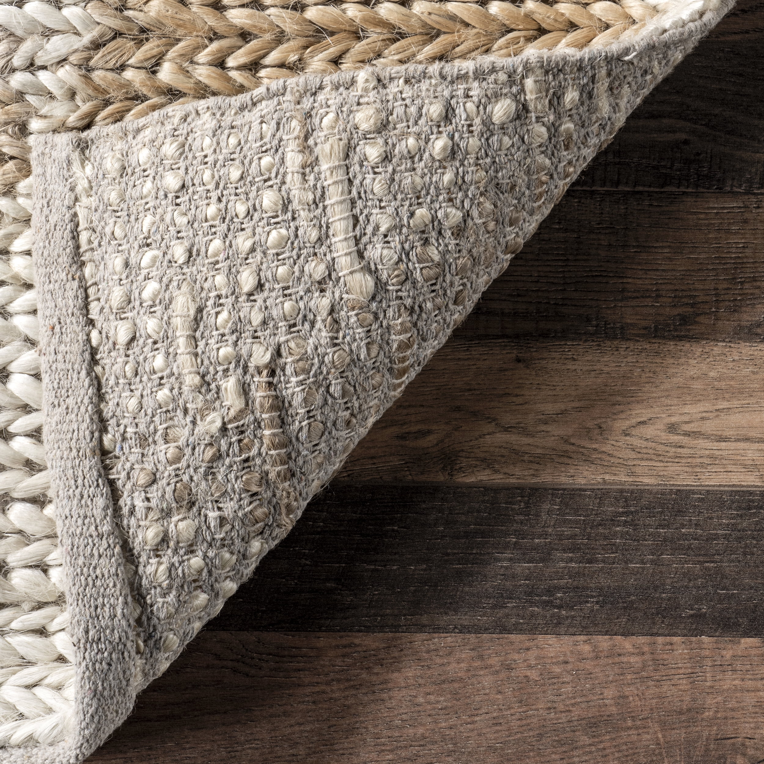 nuLOOM Chaya Diamond Striped Jute Blend Area Rug, 5' x 8', Natural