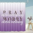 thumbnail image 3 of Purple Shower Curtain, Lilac Purple Shower Curtains for Bathroom with Inspirational Quotes, Cloth Fabric Bathroom Decor Set with Hooks Modern Cute Chic Shower Curtain,72x72in Purple White, 3 of 4