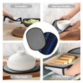 thumbnail image 6 of Multi-Functional Oven Silicone Pot Pad 7.5×9.4in Anti-Slip Heat-Insulating Pad Baking Gloves Heat-Resistant Cotton Layer 1 Pc Darkblue Stripe_3, 6 of 7