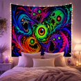 thumbnail image 2 of Neon Abstract Face Pattern Tapestry, 2 of 7