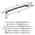 thumbnail image 6 of Amerock Bellamy 18 inch (457mm) Center-to-Center Matte Black Appliance Pull, 6 of 7