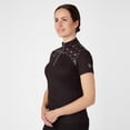 thumbnail image 2 of HORZE Kaitlin Women's Equestrian Moisture-Wicking Short Sleeve Show Shirt with Flower Pattern, 2 of 9