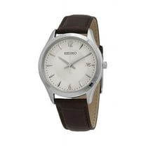 Seiko Nobel Discover More Leather Strap Beige Dial Quartz SUR421P1 100M Men's Watch