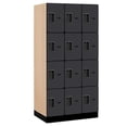 thumbnail image 2 of 12" Wide Four Tier Designer Wood Locker - 3 Wide - 6 Feet High - 21 Inches Deep - Black, 2 of 4