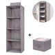 thumbnail image 1 of 3 Shelves Hanging Closet Organizer With 1 Underwear/socks Drawer Divider Space Saver Foldable Cloth Storage Hanging Bag, 1 of 5