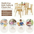 thumbnail image 6 of Canddidliike 5-Piece Kids Wooden Curved Back Activity Table and Chair Set with Toy Bricks-Natural, Kids Table for Arts & Crafts, Snack Time, Homeschooling, Homework, 6 of 10