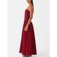 thumbnail image 4 of Red Strapless Ruched Drop Waist Maxi Dress Flowy A-Line Evening Gown, 4 of 7