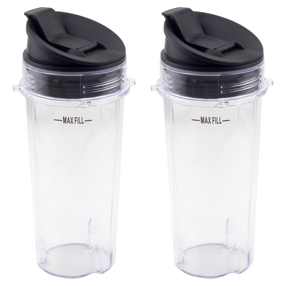 2 Pack 16 oz Cup with Sip & Seal Lid Replacement Parts 303KKU 356KKU800 Compatible with Nutri Ninja BL660 BL660W BL740 BL810 BL820 BL830