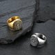 thumbnail image 4 of Hexagrama El Sello De Los Siete Anillos Yashi Anillo De Acero Inoxidable Oro, 4 of 5