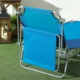thumbnail image 6 of Outsunny Outdoor Lounge Chair, Adjustable Folding Chaise Lounge, Tanning Chair with Sun Shade for Beach, Camping, Hiking, Backyard, Blue, 6 of 9
