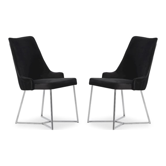 Furniture of America Glanz Fabric Upholstered Accent Chairs in Black (Set of 2)