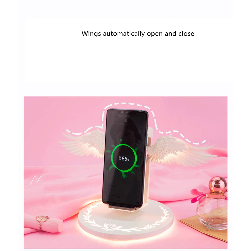 Wireless Charger, Angel Wings Charger, Wireless Charger for iPhone Xs Max/XR/XS/X/8/8 Plus Samsung S10/S10+/S9/S9+/S8/S8+/S7/S7 Edge/S6 Edge Google Pixel 3 XL AirPods2
