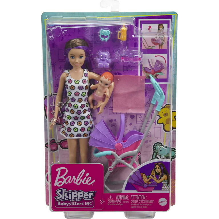 Barbie Skipper Babysitters Doll & Stroller Playset, for Years & Up - Walmart.com