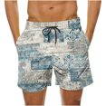 thumbnail image 1 of Puntoco Pantalones Cortos De Playa Para Hombre Con Bolsillo Con Cordón Y Estampado De Pantalones Cortos Amarillo L, 1 of 4