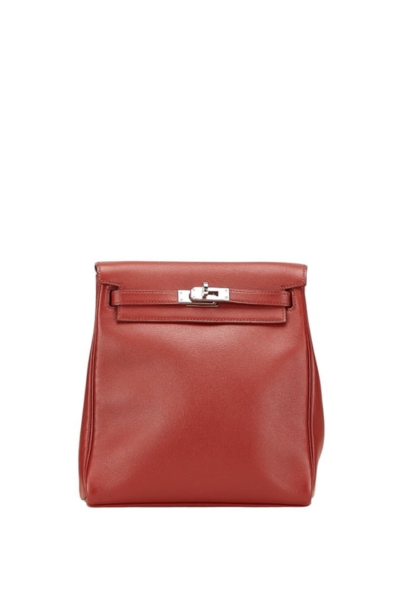 Pre-Owned Hermes Herms Kelly Ad PM Backpack, Red, Swift Leather, Women's (Good)